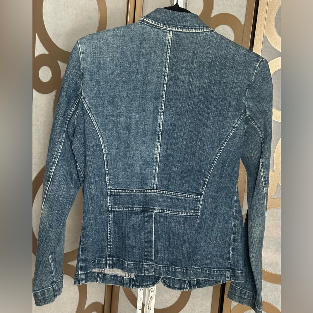 INC International Concepts Blue Denim Blazer Jacket - Picture 2 of 6